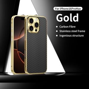 iPhone 16 Pro Max Carbon Fiber Metal Case